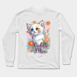 Cute Kitten, "Cuddle Me" Long Sleeve T-Shirt